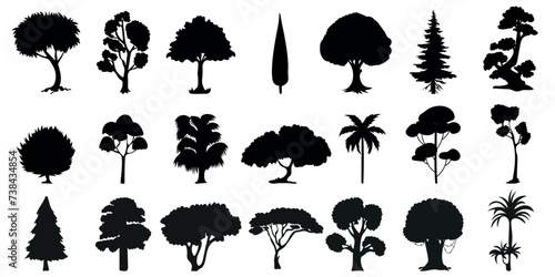 Many silhouettes of differe...