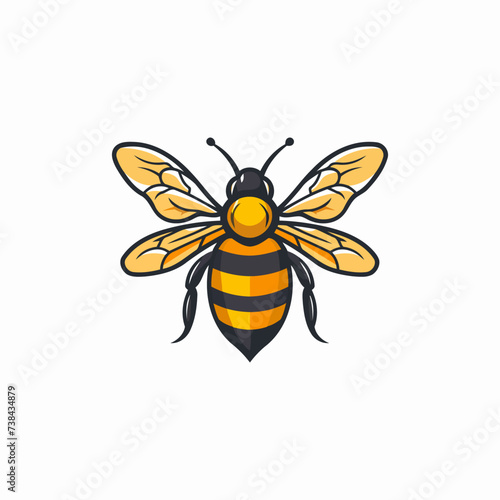 Bee logo design vector illustration