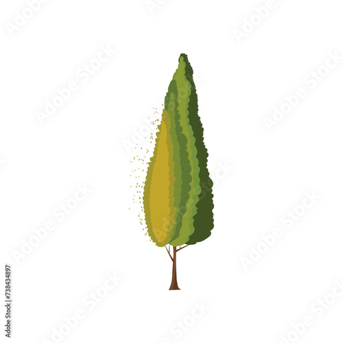 Drawn tree on white background