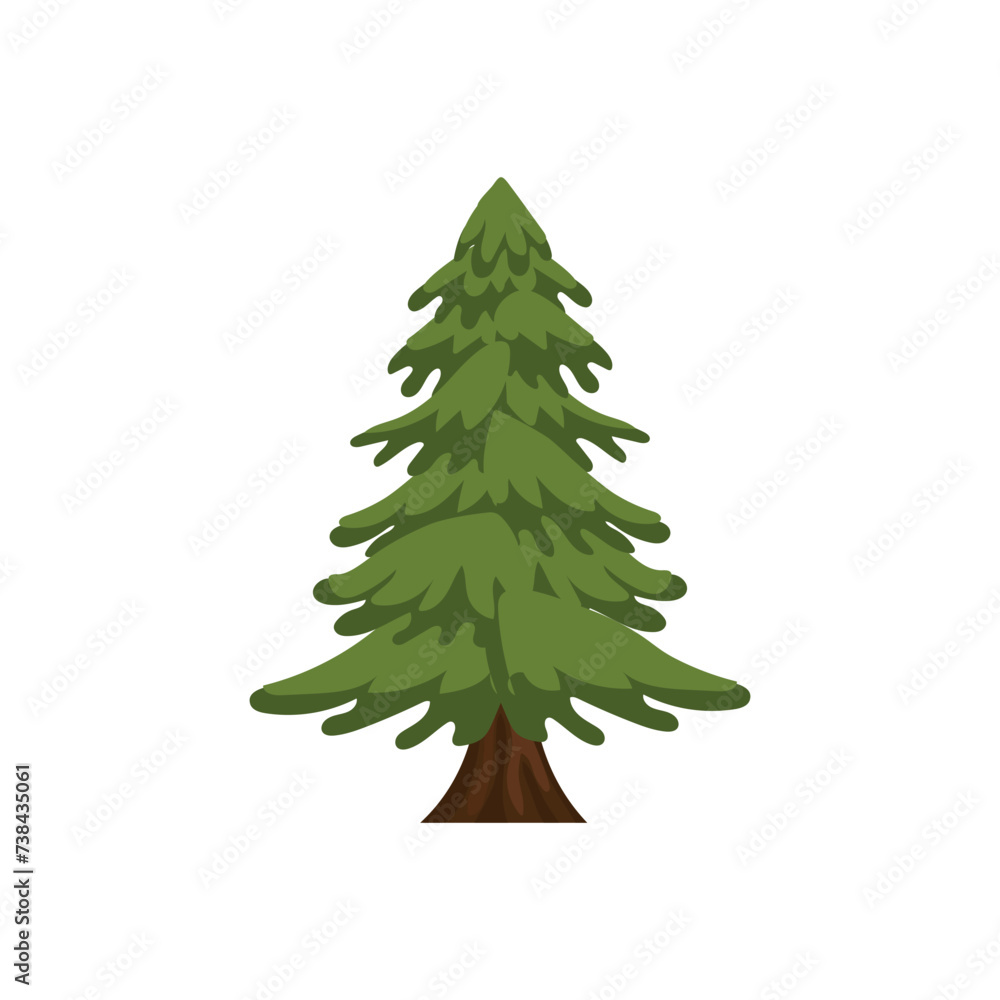 Drawn fir tree on white background Drawn fir tree on white background