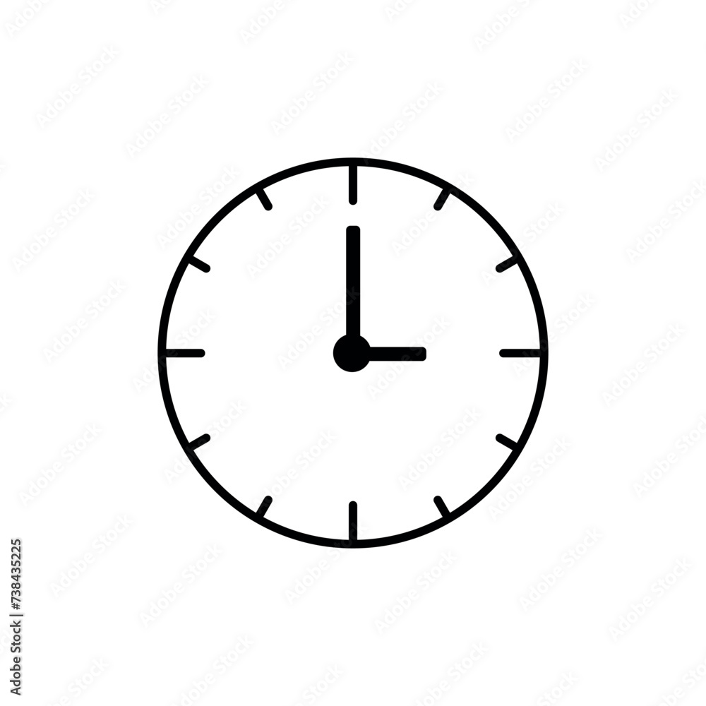 Drawn clock on white background Drawn clock on white background