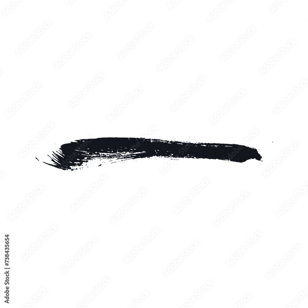 Obraz premium Stroke of black paint on white background 