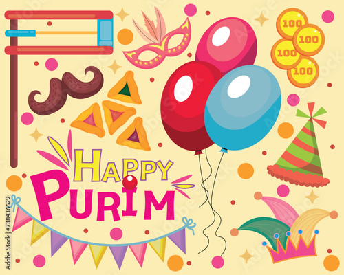 Set of clipart for Purim ce...