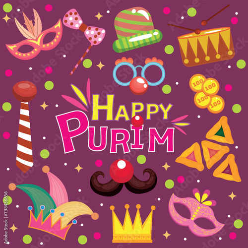 Set of clipart for Purim ce...
