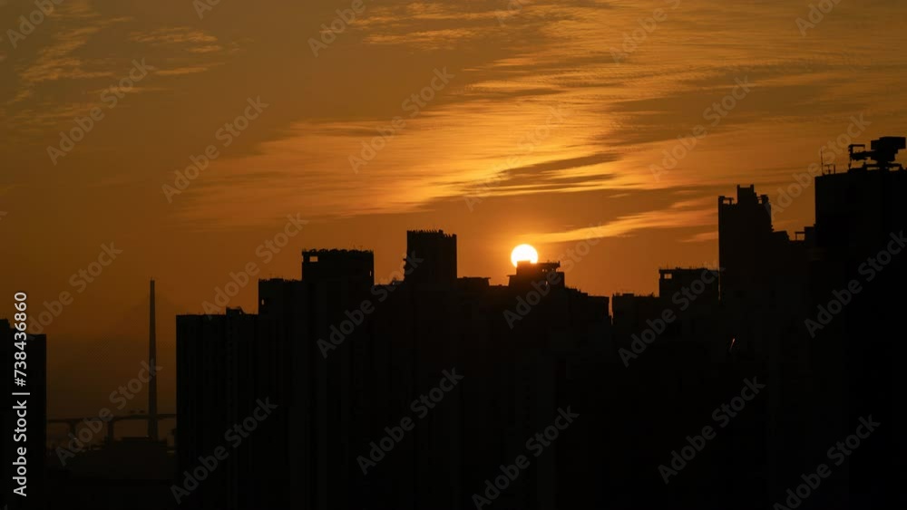 sunset over the city, Timelapse sunset over the city, Timelapse