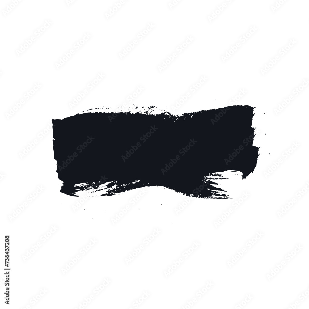 Fototapeta premium Stroke of black paint on white background 