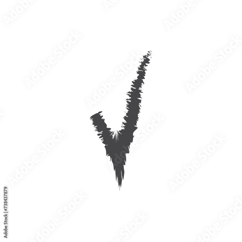 Drawn check mark on white b...