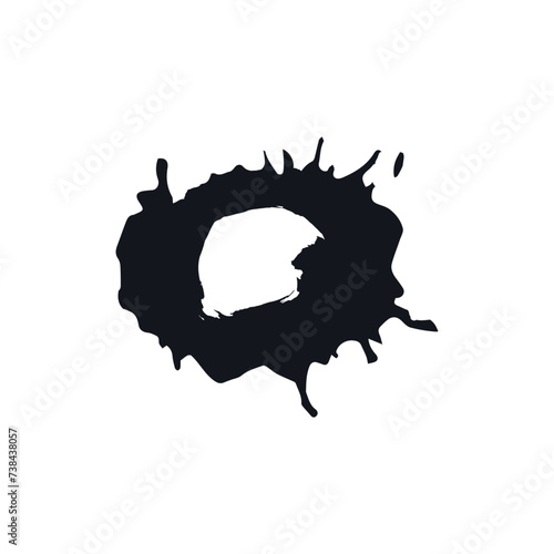 Splash of black paint on wh...