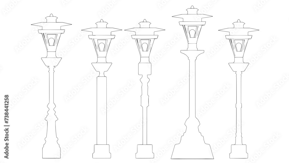 Fototapeta premium Vector Vintage Lamp Illustration