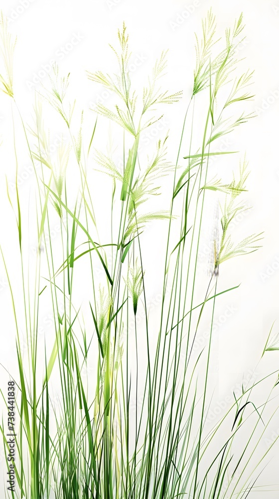 Naklejka premium tall grass against a white background