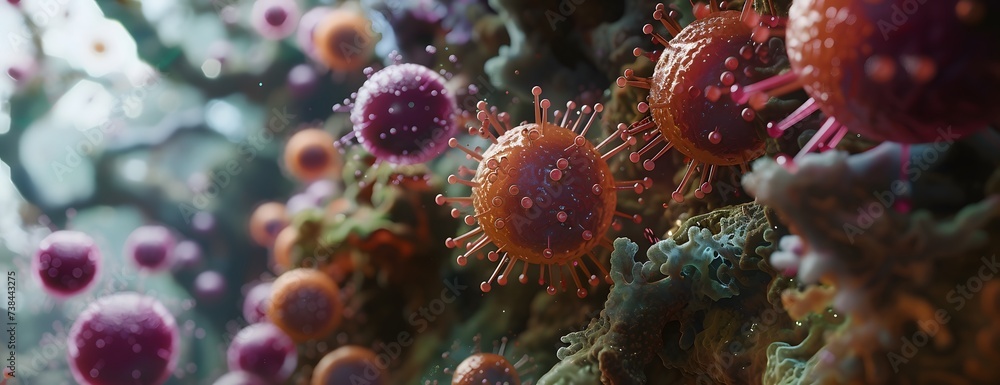 molecular Microscopy of virus viewed under a microscope molecular Microscopy of virus viewed under a microscope
