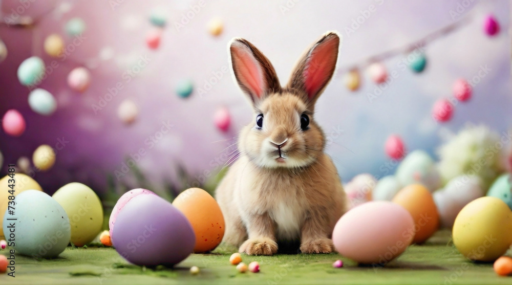 Easter eggs decoration and decoration embedded on the eggs with golden designing with text copy space in the middle in blue red green color with background colors and rabbits with glitters Easter eggs decoration and decoration embedded on the eggs with golden designing with text copy space in the middle in blue red green color with background colors and rabbits with glitters