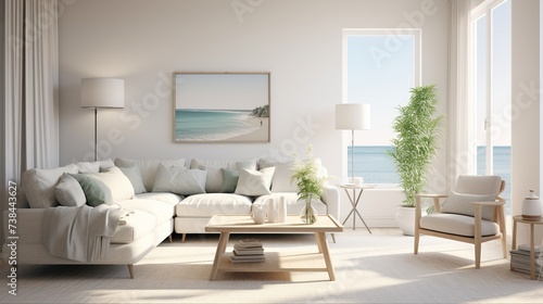 Modern elegant living room interior design inspired by scandinavian simplicity 