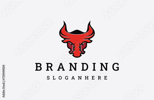 Bull logo icon design template vector illustration on white background .