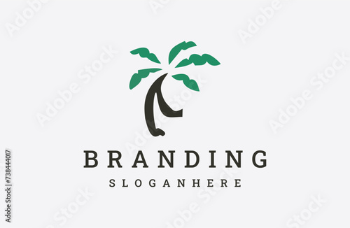 Palm logo icon design template vector illustration on white background .