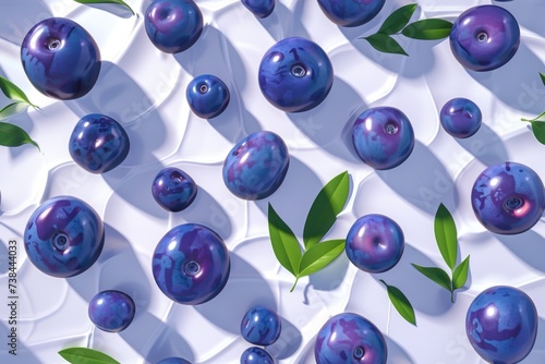Blueberry pattern background . 