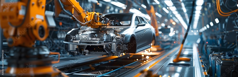 a factory working on automobiles and electronics a factory working on automobiles and electronics