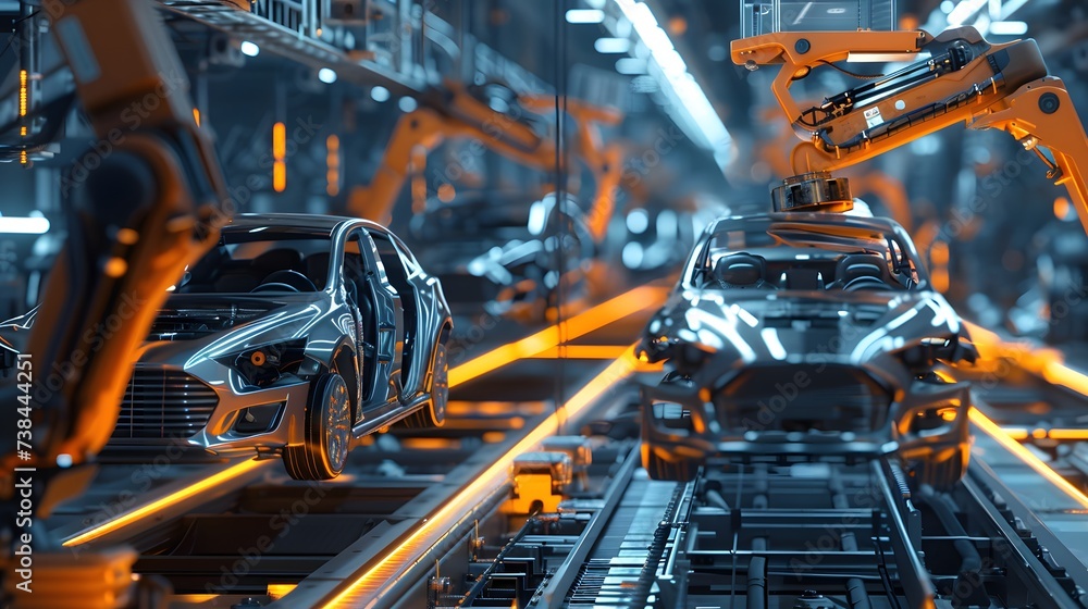 a factory working on automobiles and electronics a factory working on automobiles and electronics