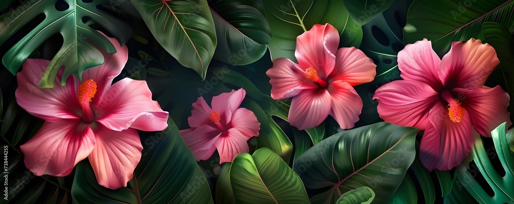 a flower arrangement with pink flowers and a leaf a flower arrangement with pink flowers and a leaf