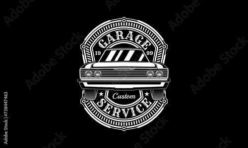 Vintage car emblem. Car badge logo
