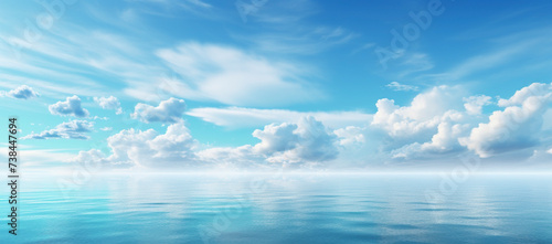 Sky and clouds over water on a blue horizont © Ricardo Costa