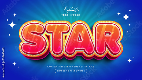 Star editable text effect style Premium Vector
