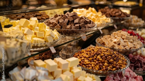 A closeup shot showcases a variety of locallymade gourmet snacks and treats including chocolates cheeses and wines tempting travelers to take a taste of their destination