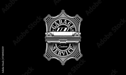 Vintage car emblem. Car badge logo