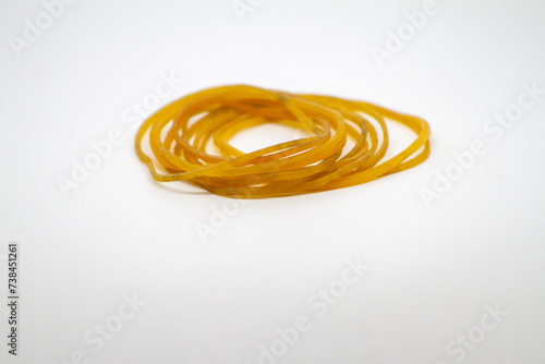 multifunction yellow rubbers on white background
