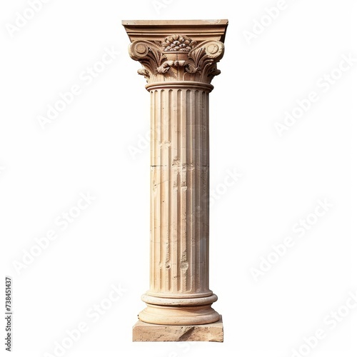 Alone Greek pillar on transparent background  Generative AI 