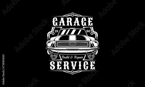 Vintage car emblem. Car badge logo