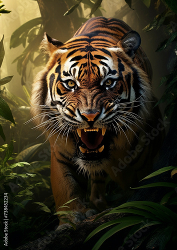 Fierce Encounter in the Enchanting Jungle with the Tiger