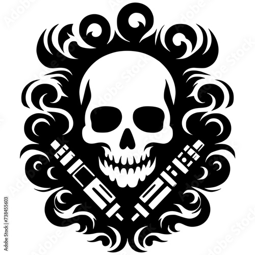 Vape and skull logo