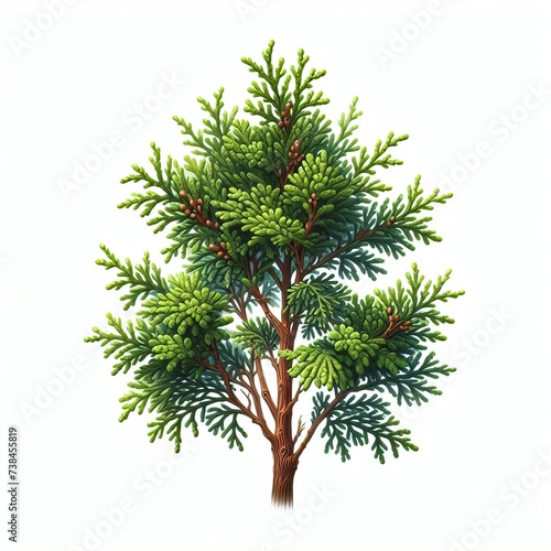 Thuja isolated on white background