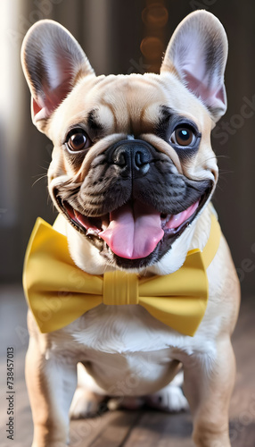 french bulldog wearing a tie © Channat