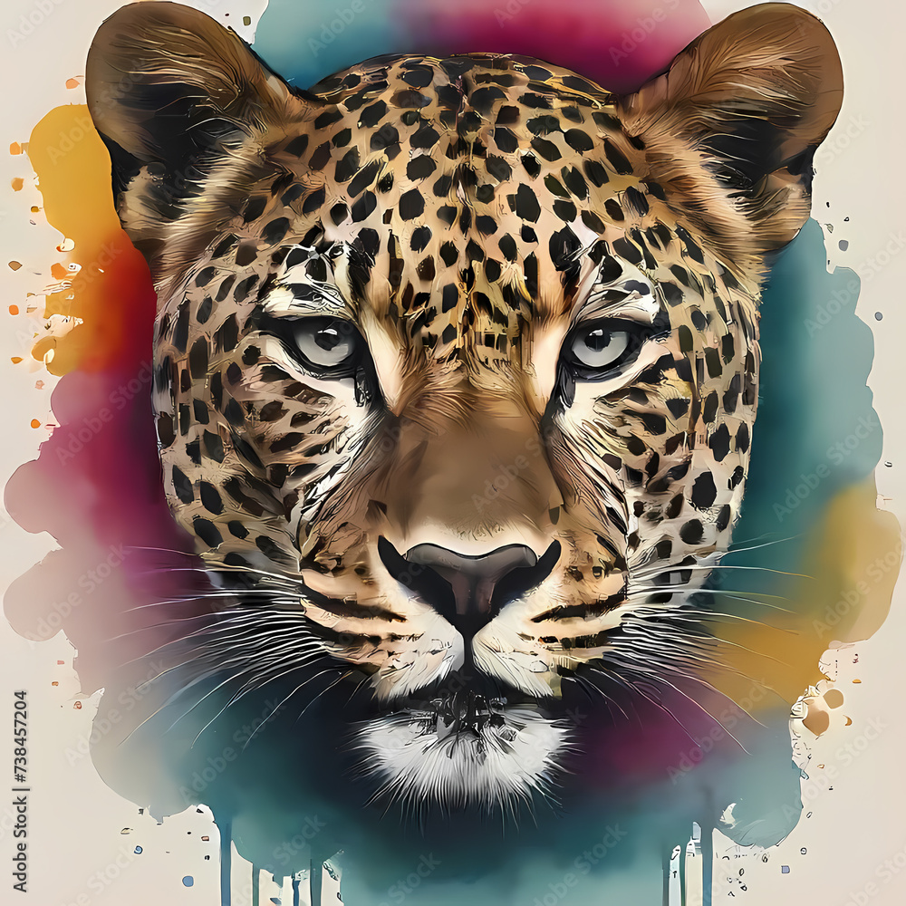 Fototapeta premium Leopard, logo-style