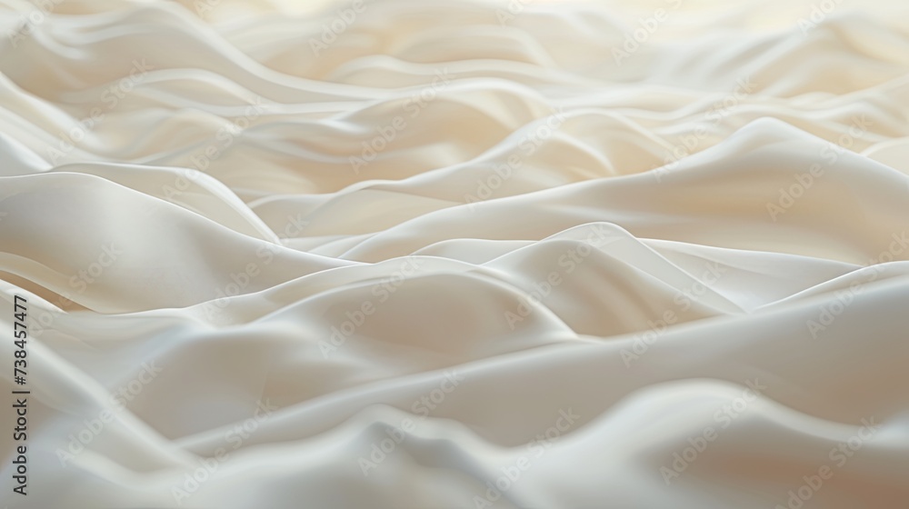 Fototapeta premium Silk satin cream champagne beige white fabric cloth. Banner background design 