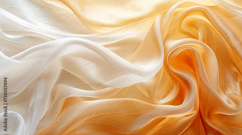 Silk satin cream champagne beige white fabric cloth. Banner background design  
