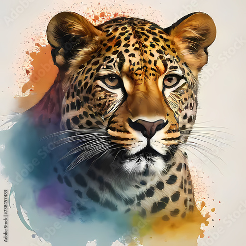 Leopard, logo-style photo