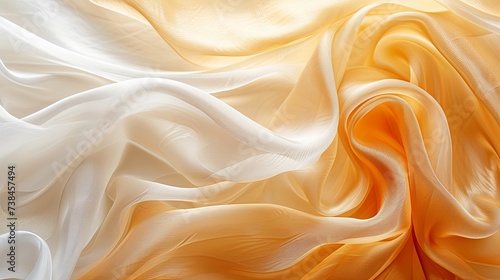 Silk satin cream champagne beige white fabric cloth. Banner background design 