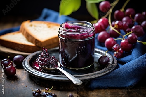 grape jam on the table
