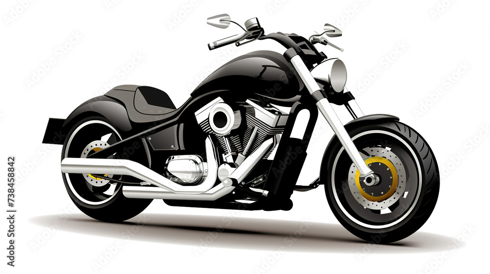 motorcycle on white background