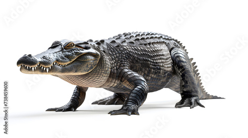 walking crocodile isolated on white background