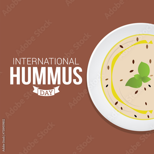 International Hummus Day Vector Illustration. Food international day design concept with flat style vector illustration. Suitable for greeting card, poster and banner. Suitable for business asset.