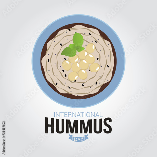 International Hummus Day Vector Illustration. Food international day design concept with flat style vector illustration. Suitable for greeting card, poster and banner. Suitable for business asset.