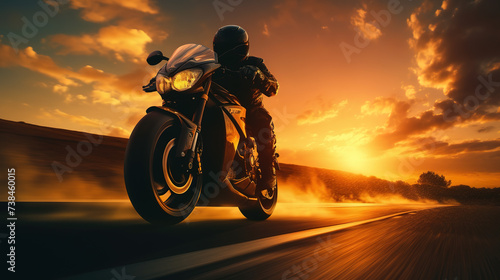 silhouette of a biker on sunset © Rayhanbp