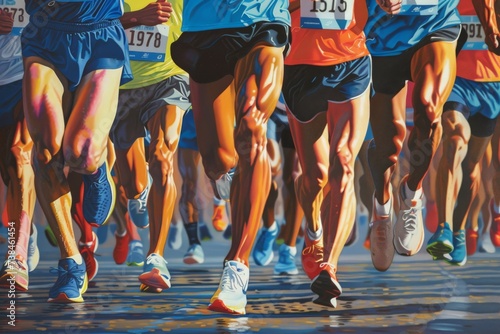 Colorful Running marathon poster, sport and activity background, colorful banner design illustration