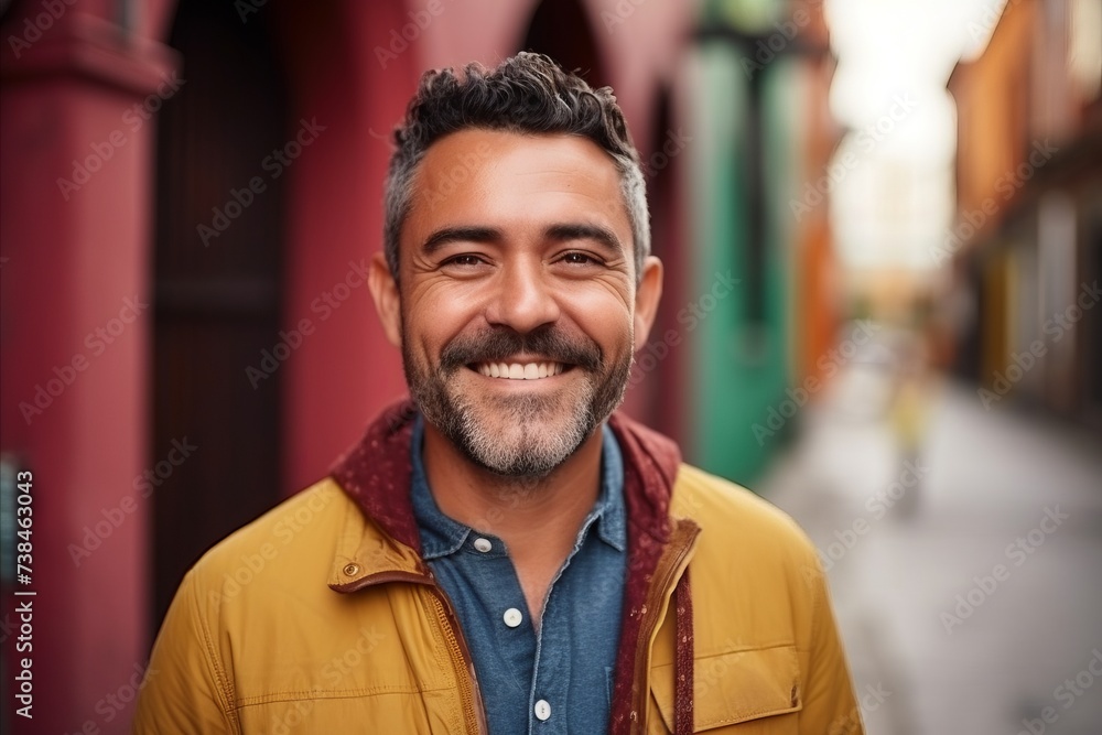 Portrait of a handsome middle-aged man smiling at the camera Portrait of a handsome middle-aged man smiling at the camera