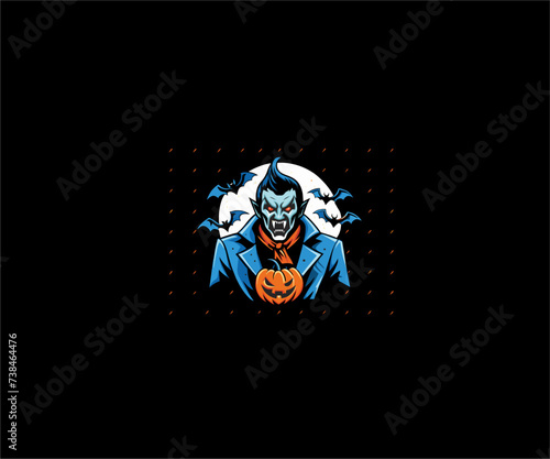 dracula angry cartoon mascot illustration