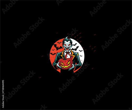 dracula angry cartoon mascot illustration